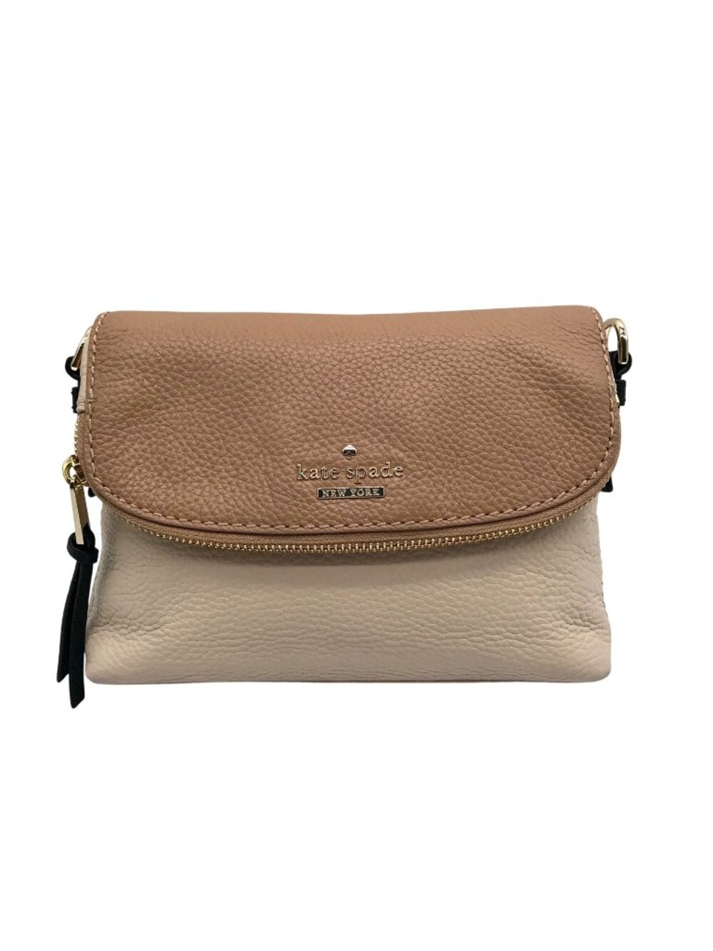 Kate Spade Light Pink And Beige Pebbled Leather Harlyn Jackson Street Crossbody